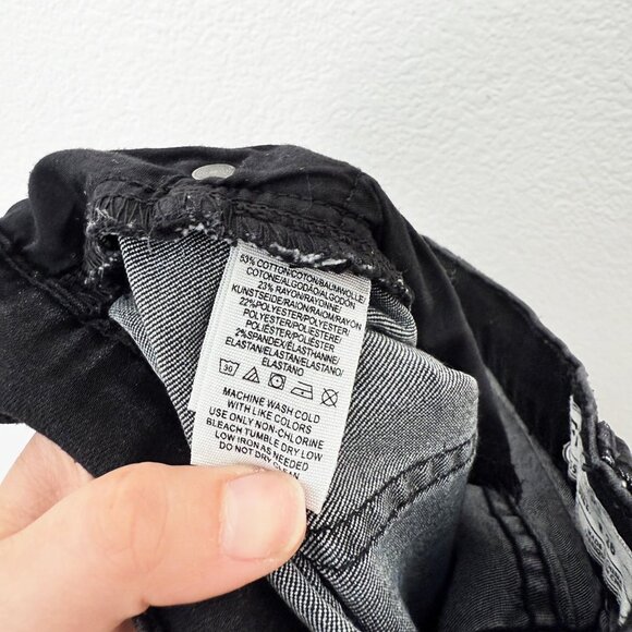 [Free People] Washed Black Low Rise Slim Leg Flare Jeans Stretch Casual Size 26 - Picture 11 of 11